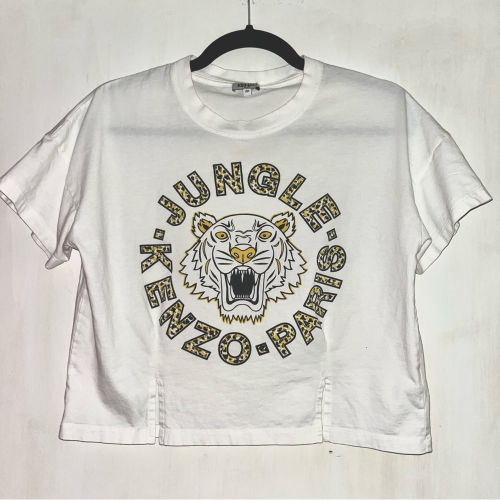 Vintage Kenzo Jungle Paris cropped white tee